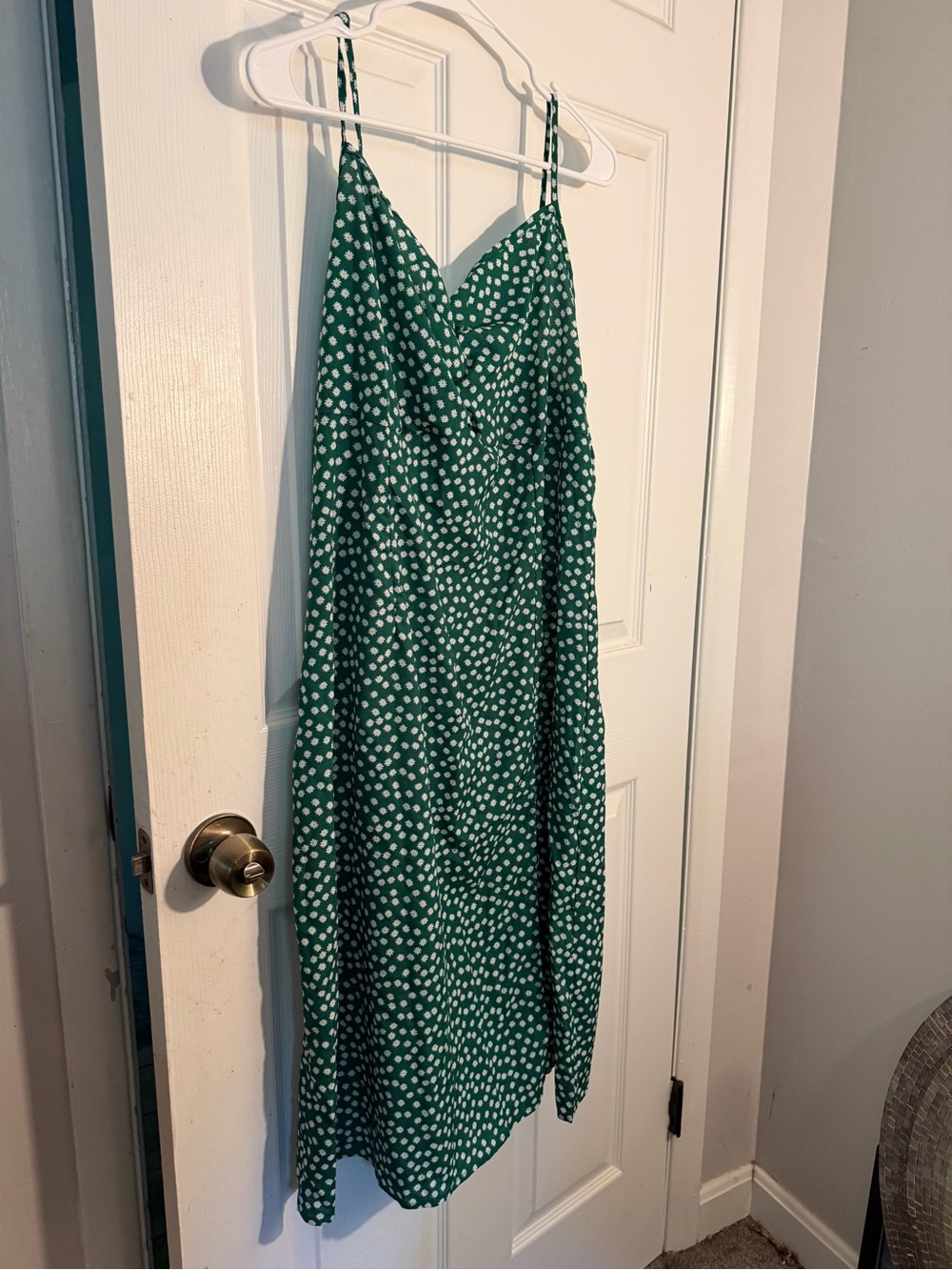 Green Daisy Dot Slip Dress